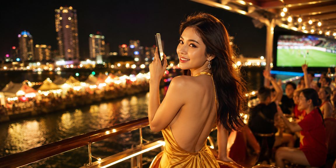 Người dùng Nha Trang trải nghiệm mobile casino tại chợ đêm ven biển