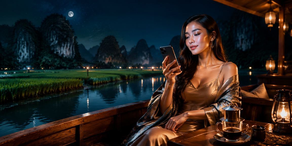 Người dùng Ninh Bình đăng nhập tài khoản casino trên điện thoại bên tách cà phê