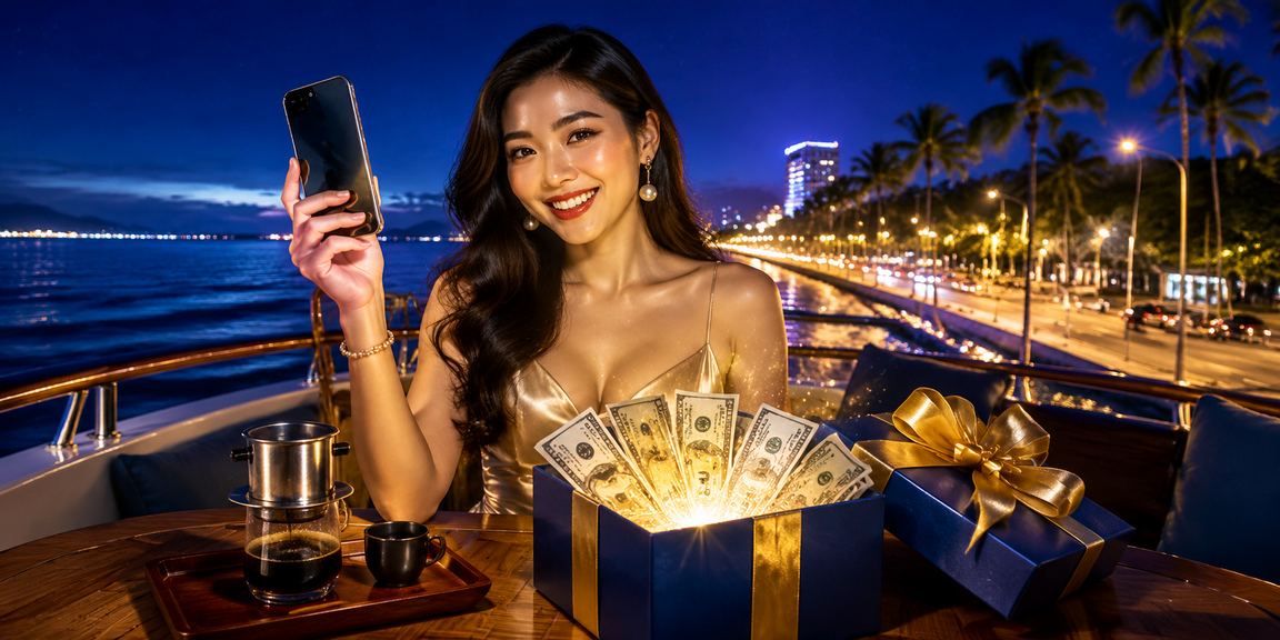 Người dùng Phan Thiết đặt cược thể thao trên điện thoại bên bờ biển